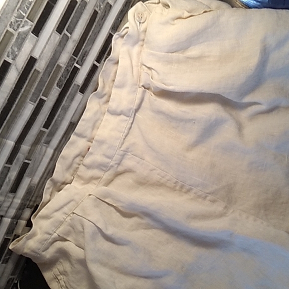 Vintage high rise 100% linen long shorts 28" waist - Picture 2 of 3